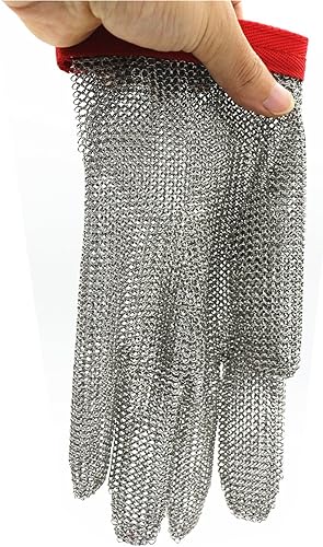 Miniatura 6 de inf-way 304L guante de Malla de Acero Inoxidable Cepillado resistente a cortes, Guante de Cocina Carnicero Seguridad de trabajo 1 unidad.