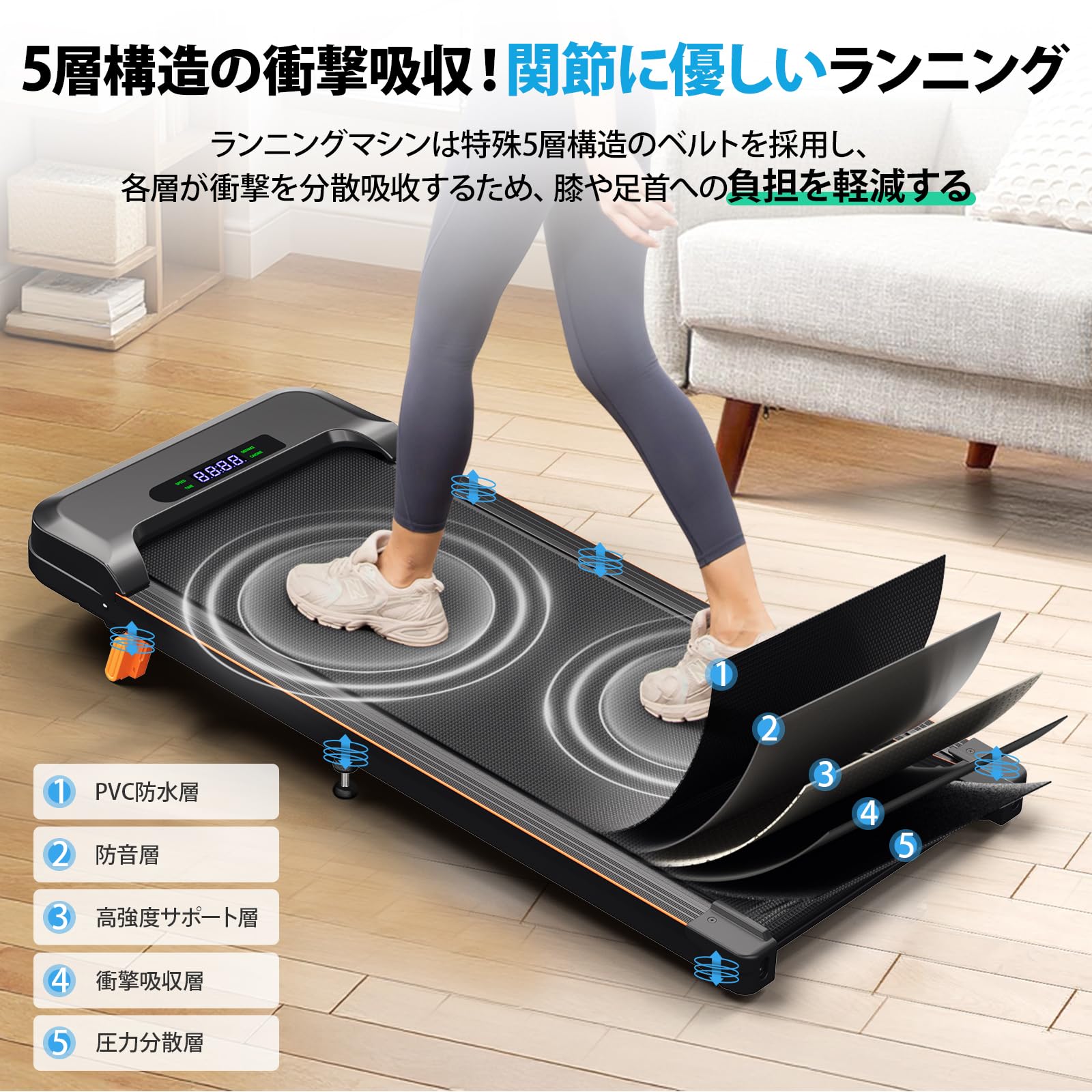 Amazon | ACTFLAME ルームランナー 電動 折りたたみ式 静音設計 