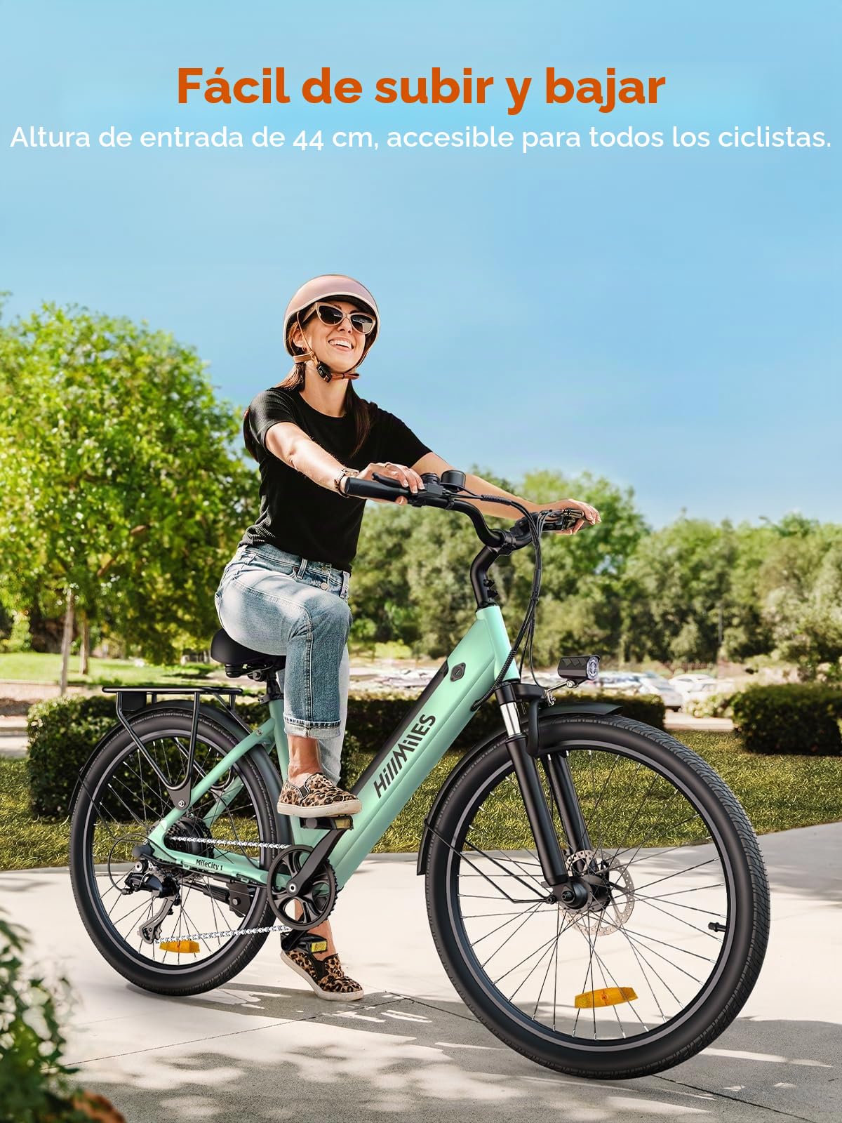 HillMiles Bicicleta eléctrica para adultos de 26 pulgadas, 7 velocidades, bicicleta eléctrica de 36 V, 13 Ah, batería extraíble, 25 km/h y autonomía de 80 – 100 km E-bike para viajeros urbanos, IP65