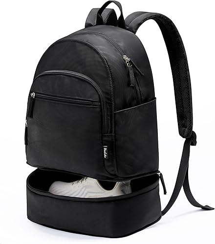Mochila de gimnasio para mujeres y hombres, bolsa de gimnasio ligera con compartimento para zapatos, mochila de entrenamiento impermeable con