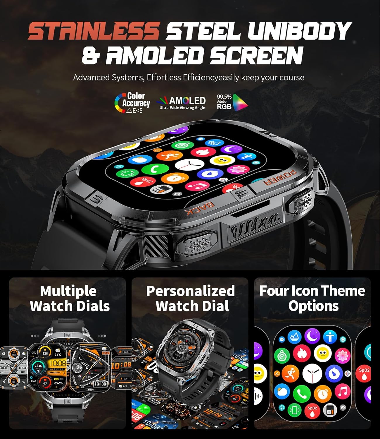 LIGE DM6 Smart Watch AMOLED screen with multiple watch dials