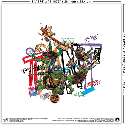 Miniatura 6 de Trends International Gallery Pops Nickelodeon Teenage Mutant Ninja Turtles Mutant Mayhem - Arte de pared de poder de tortuga de la hermandad,