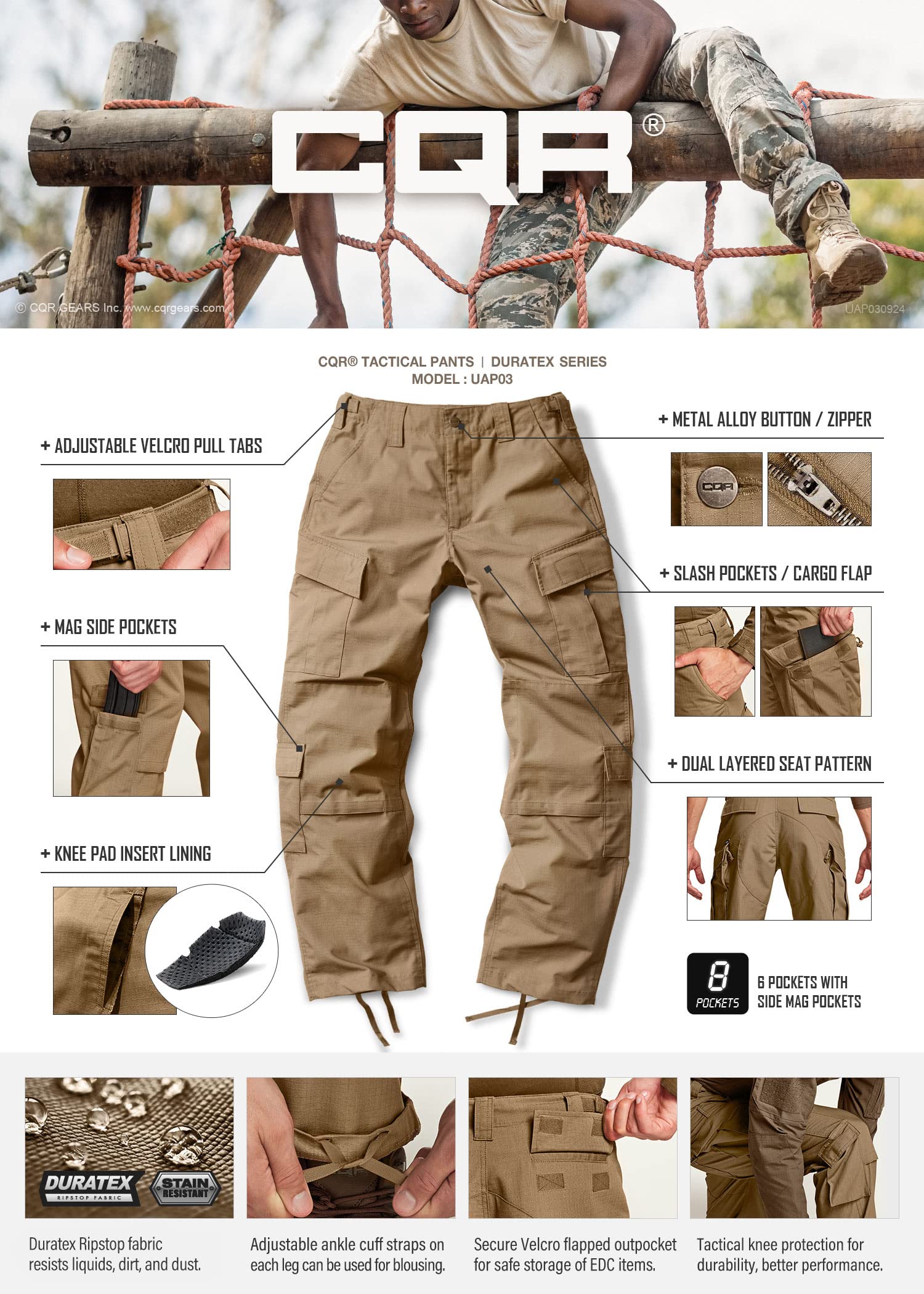 CQR Uap03 - Pantalon Tactique Uniforme - Homme