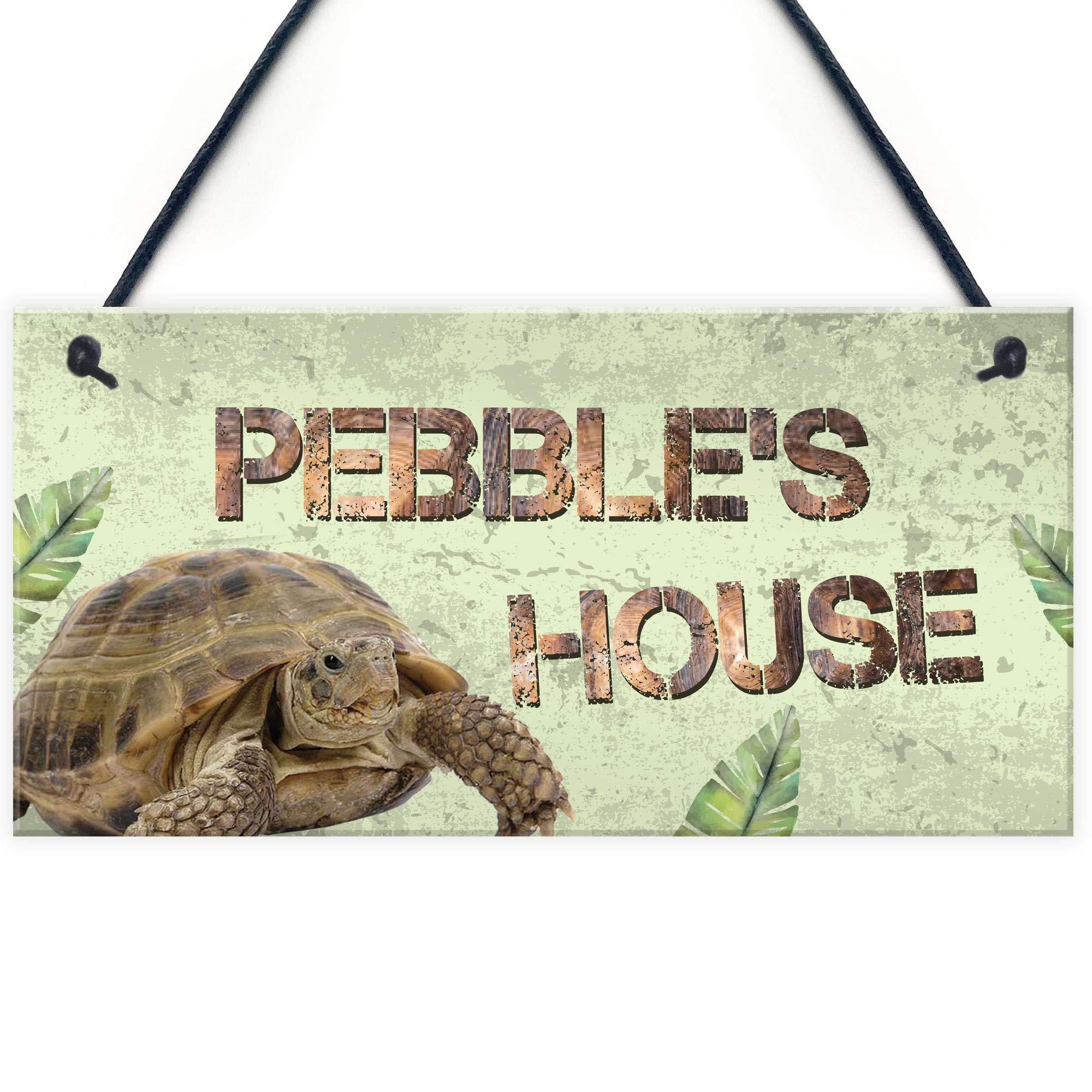 Red Ocean Personalised Pet Turtle Tortoise House Hanging Sign Home Plaque Pet Gifts