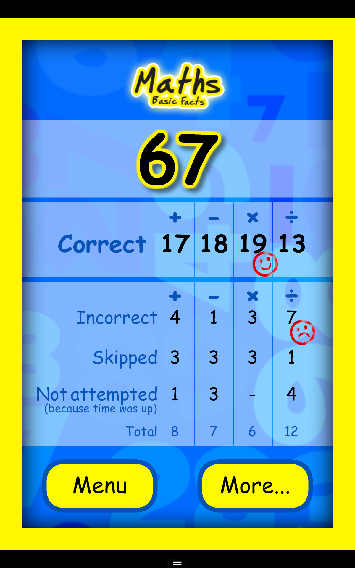 Maths Basic Facts - App on Amazon Appstore