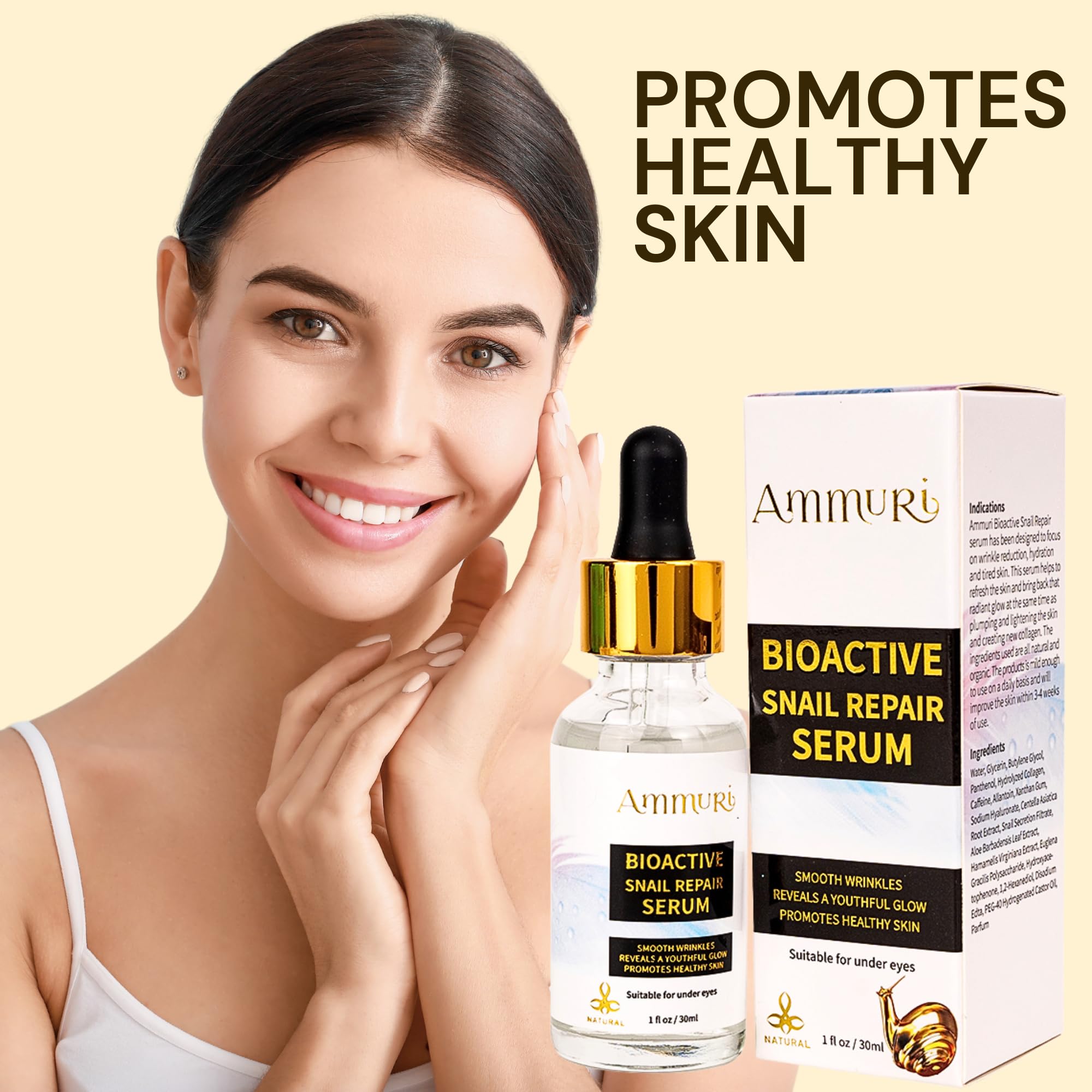 Ammuri Snail 96 Mucin Essence Serum, 96% Snail Secretion Filtrate - Image 2