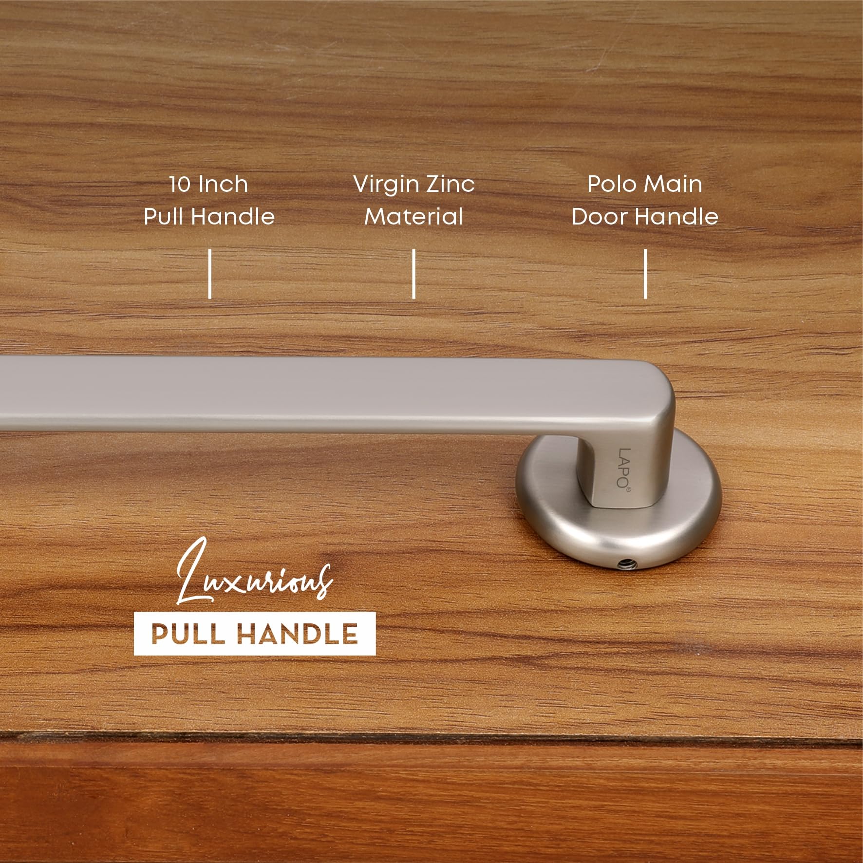 LAPO Pull Push Handle for Entry Doors | 10 Inch Handles for Home | Matt Finish | Compatible with 30โ100mm Door Thickness | Well Suited for Wooden Doors | for Wardrobe, Cupboard & Long Drawers 3