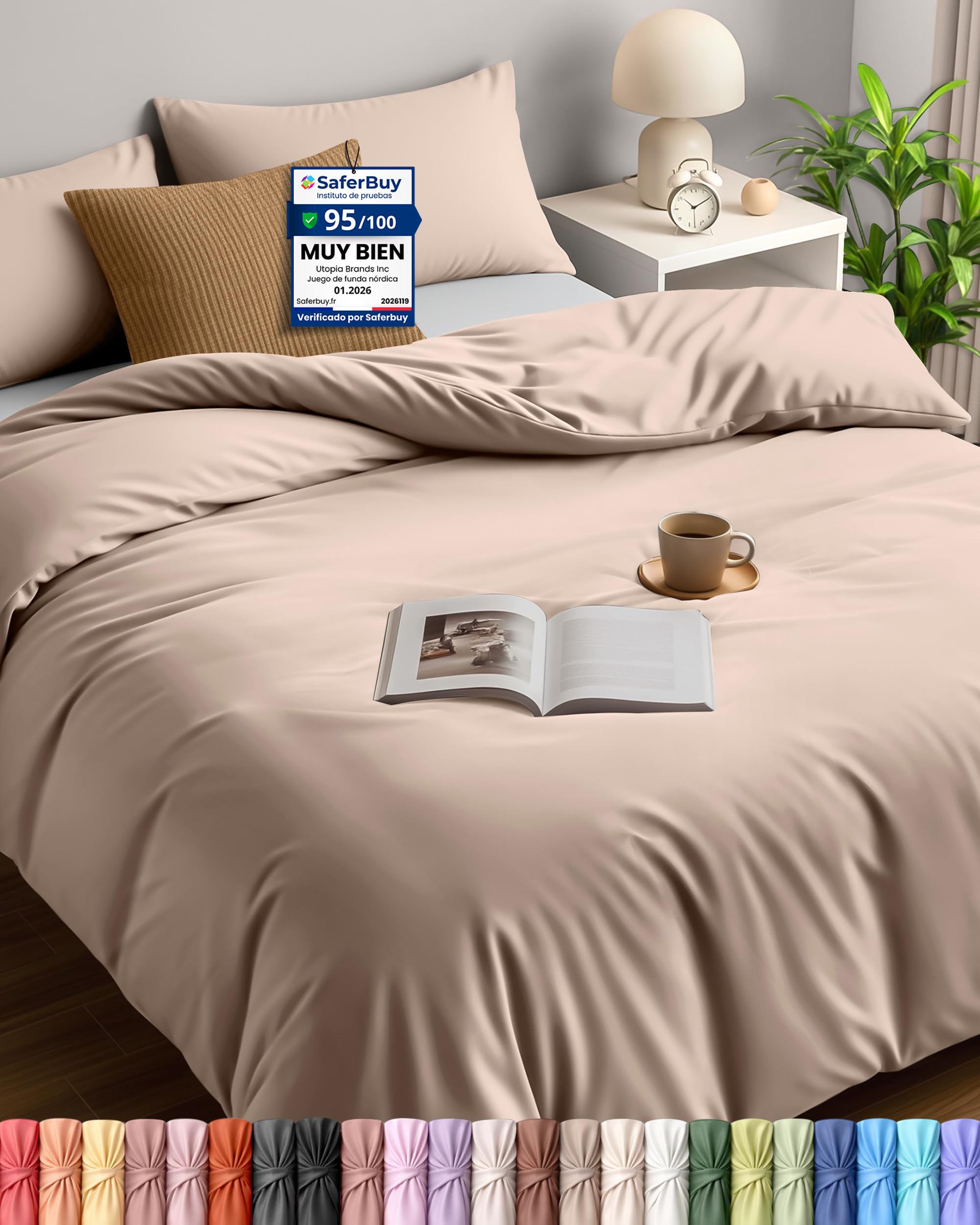 Utopia Bedding Funda Nordica Cama 150 230x220, Beige