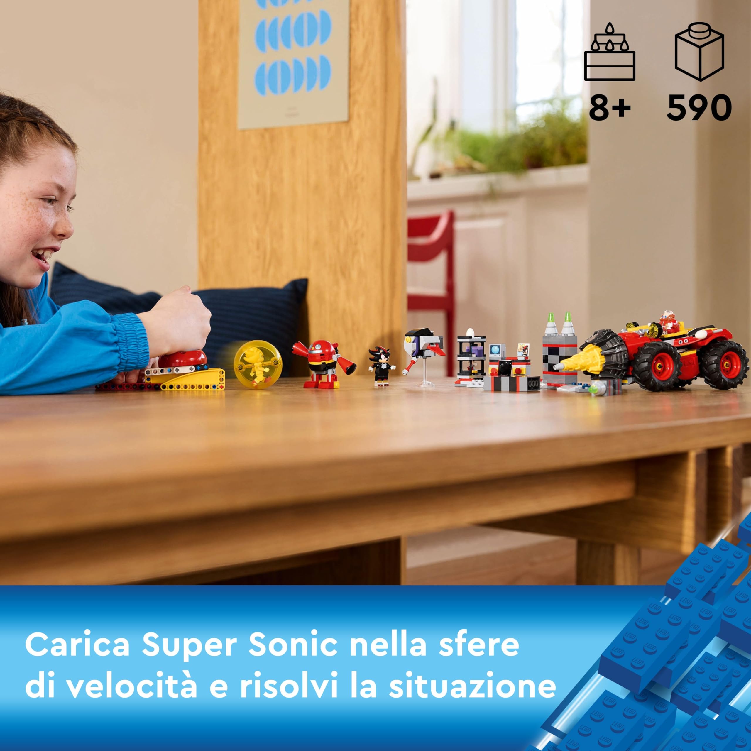 LEGO Sonic the Hedgehog Super Sonic vs. Egg Drillster, Giocattolo da Collezione dal Videogioco con 7 Personaggi e Veicolo da Costruire, Giochi per Bambini e Bambine da 8 Anni, Regalo da Gamer 76999