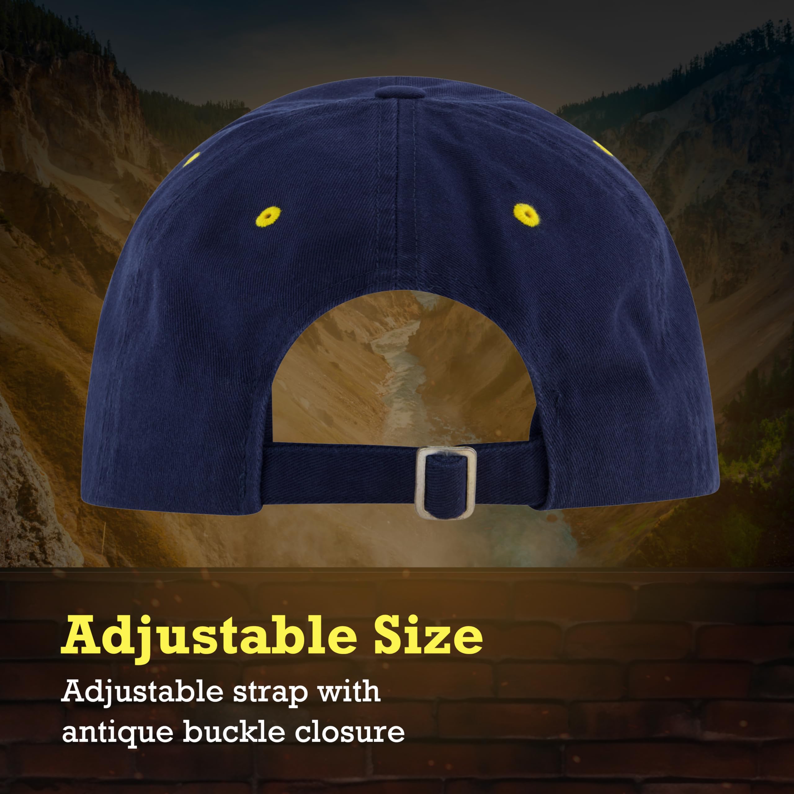 Concept One Yellowstone Dad Hat Dutton Ranch, regulowana czapka bejsbolowa z zakrzywionym rondem, niebieski morski, Rozmiar uniwersalny