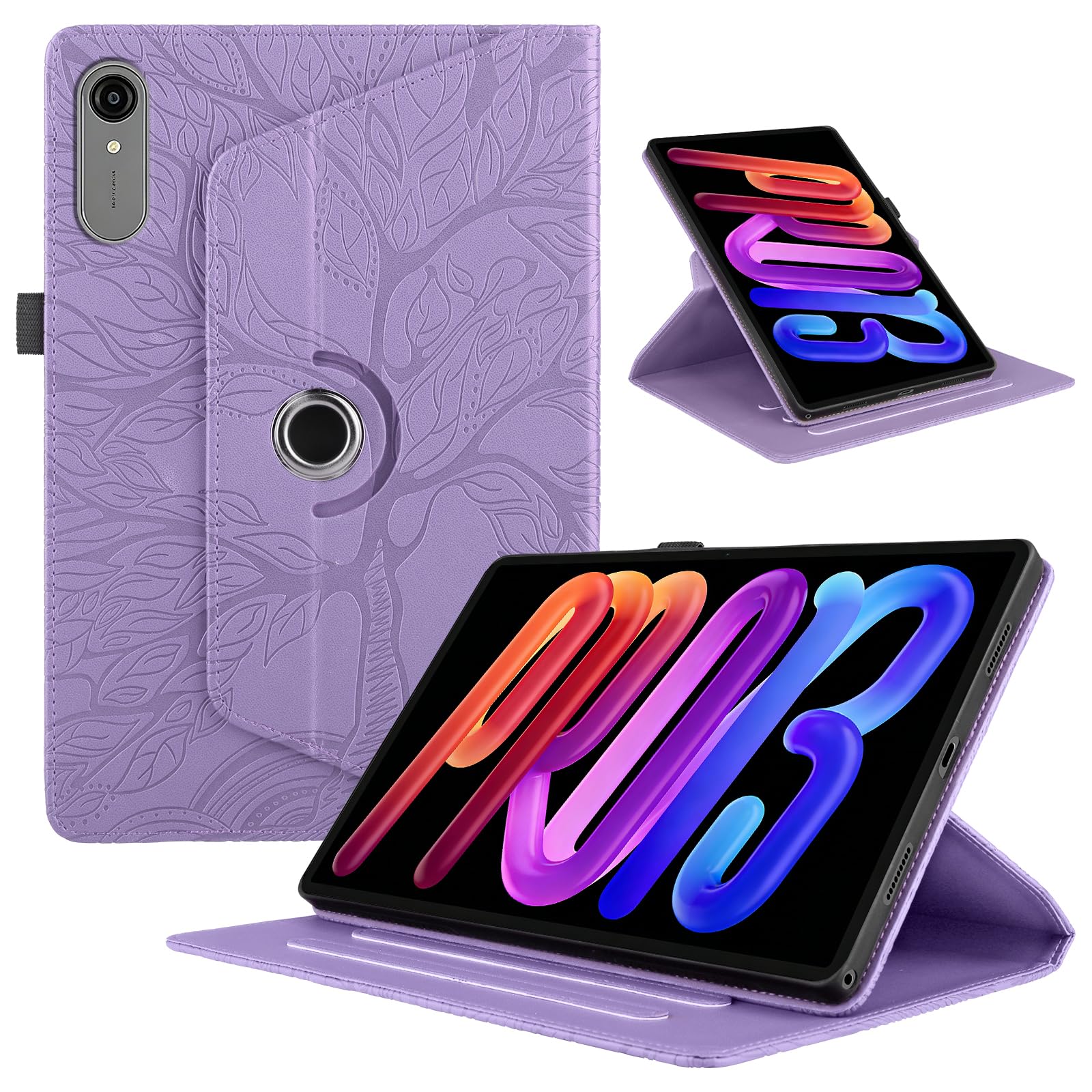 Funda para Samsung Galaxy Tab S9/ S8/ S7 11" (SM-X710/X700/T870) PU Cuero Tablets Protectora Cover 360°Carcasa Giratoria de ángulo Múltiple Stand Función Tablets Funda,Rojo Árboles — view 209