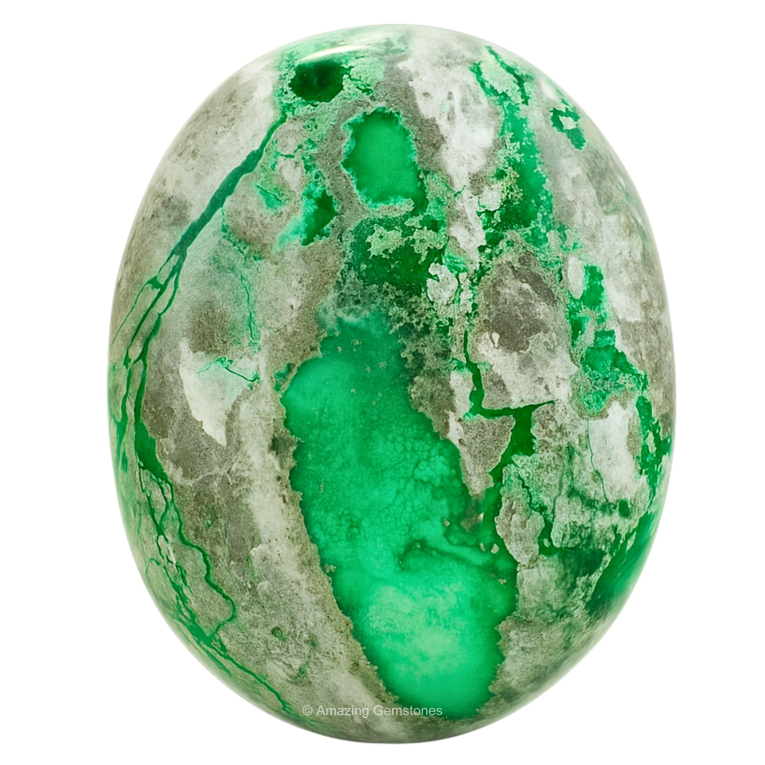 Variscite Crystal Palm Stone, 45-50mm Large Meditation Healing Crystal