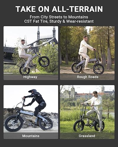 Miniatura 6 de Bicicleta eléctrica para adultos de 12001400 W de pico, 3028 MPH 60 millas, batería de 720 WH 20 x 4.0 neumáticos gruesos plegables para adultos