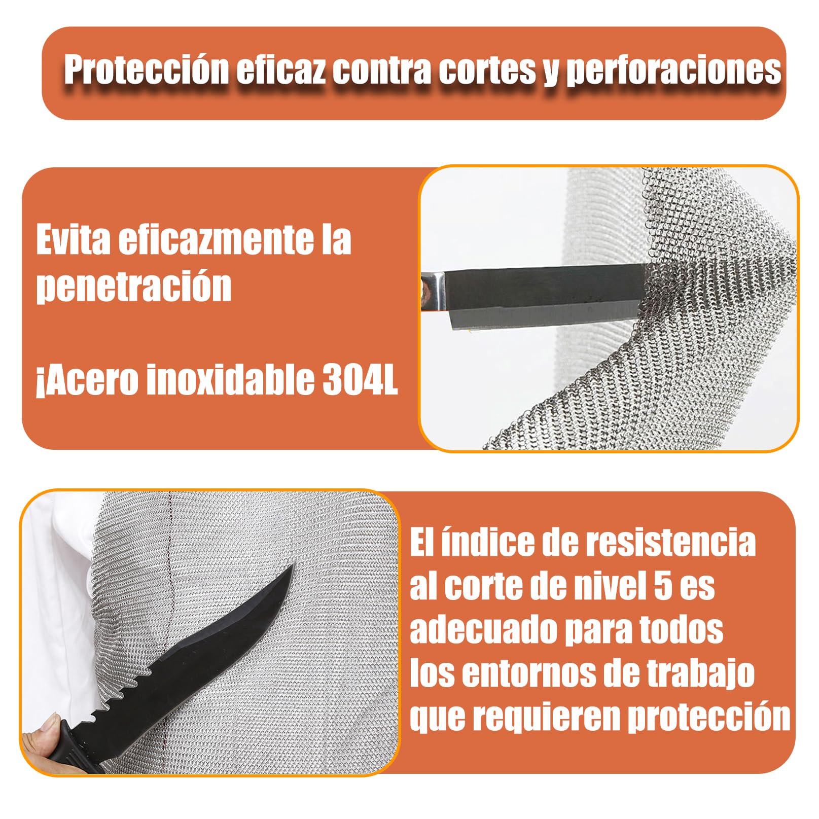 Delantal de malla resistente a los cortes,babero de trabajo de seguridad y delantal resistente a puñaladas,Inoxidable 316,Correas De Hombro Ajustables,Puñaladas Para Carniceros