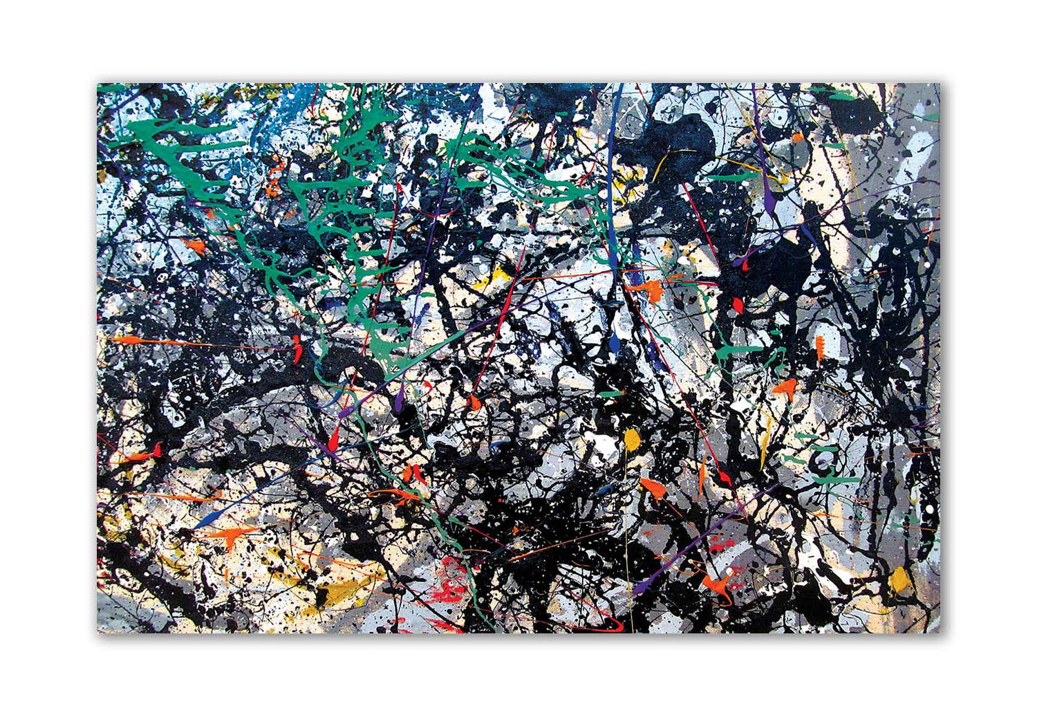 Tamatina Wall Poster | Jackson Pollock | Abstract Poster | Modern Art | Driped Style | Wall Decor | Laminated | Tearproof |Size-45X30 cms.C187