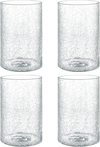 Skelang Pantalla de lámpara de cristal sin labios, cubierta de luz cilíndrica con apertura de ajuste, repuesto para candelabro, colgante, luz de