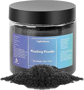 55g Flocking Powder - Velvet Fibers - Flocking Powder for Crafts/Taba Squishy/Nails Art/Decorations/DIY Scenery Black