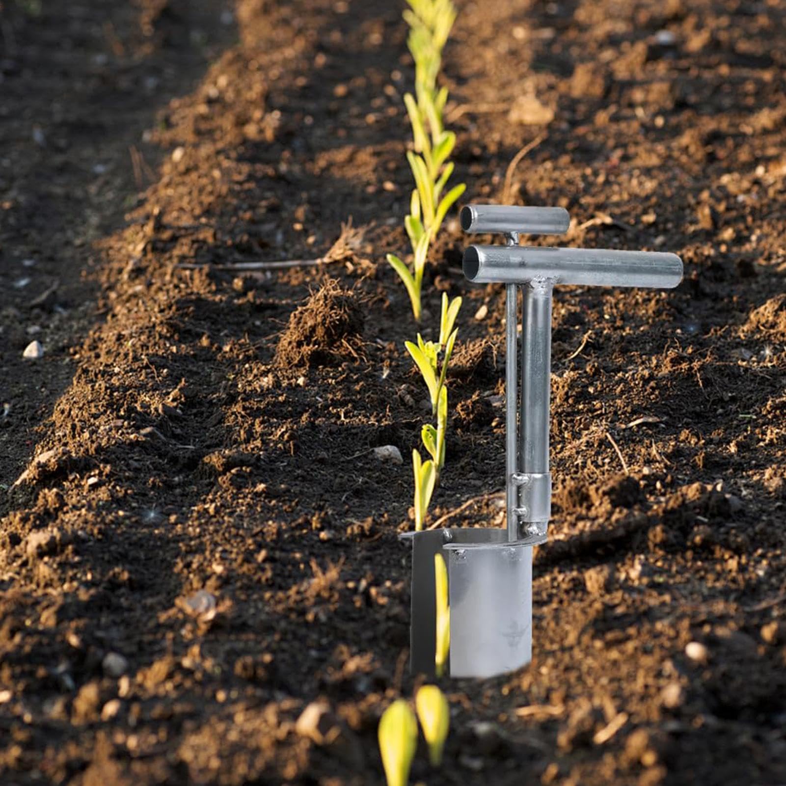 Stainless Steel Planter, Bulb Planter Tool, Handheld Transplanter, Garden Weeding Tool, Digging Garden Tool, Handheld Garden Transplanter for Digging, Weeding, and Efficient Bulb Planting