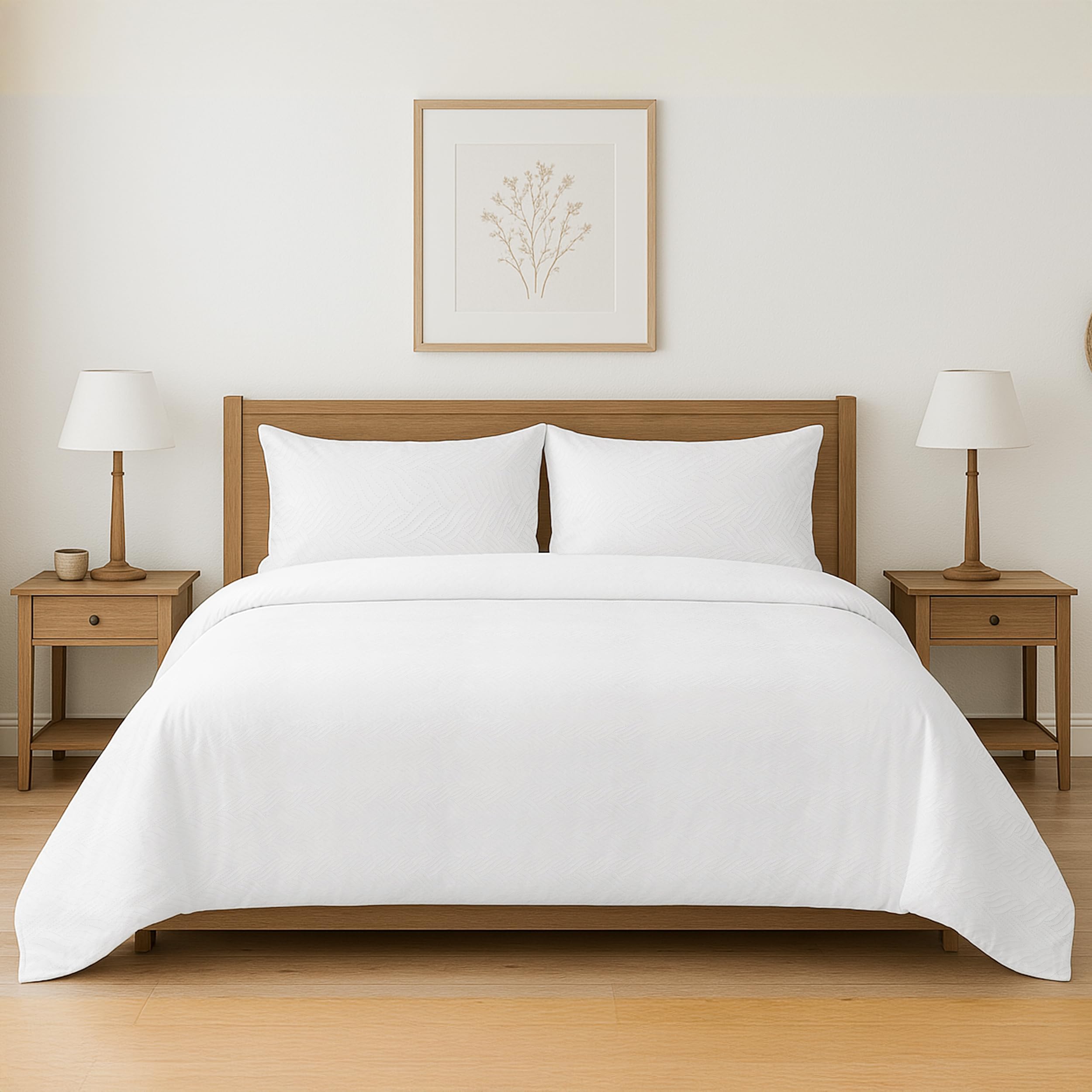 Colcha Boutis para Primavera y Verano Bicolor Reversible Liso de Color Beig + 2 Funda Cojin 50x70 cm - Colcha Ligera Fina Entretiempo (Cama 135, 220x260cm) — view 25