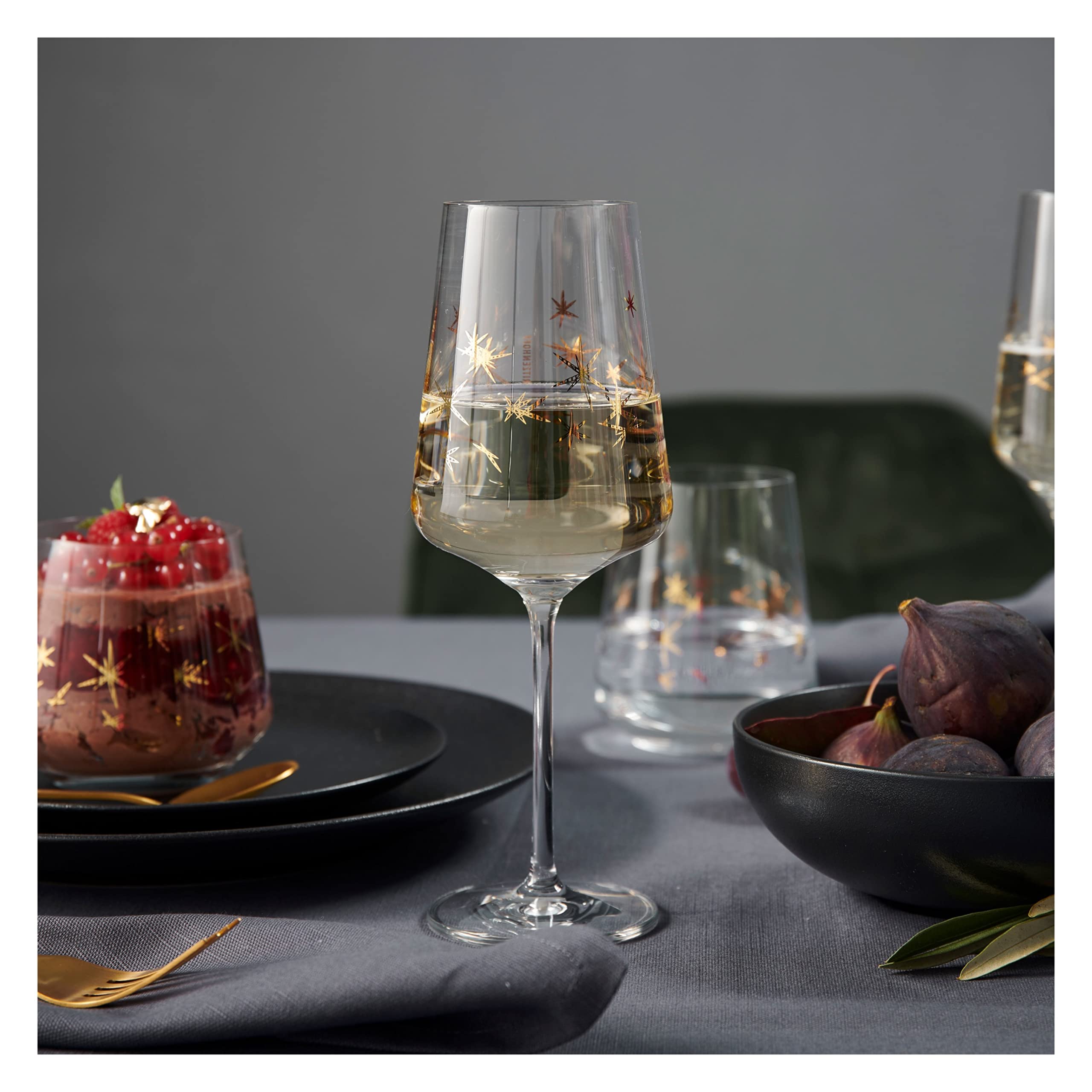 RITZENHOFF Bicchieri Da Vino Bianco Celebration Deluxe - Set 2 Pezzi, 400 Ml, Oro Vero, Made In Germany