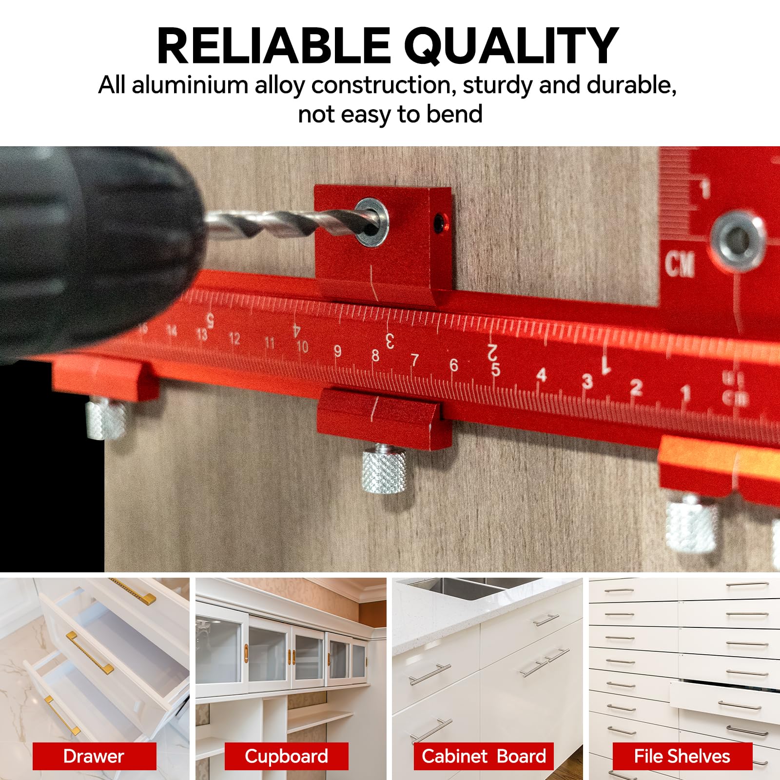 DOCXCDO Cabinet Handle Jig,Aluminum Cabinet Hardware Jig Tool for Handle — Amazon image 3