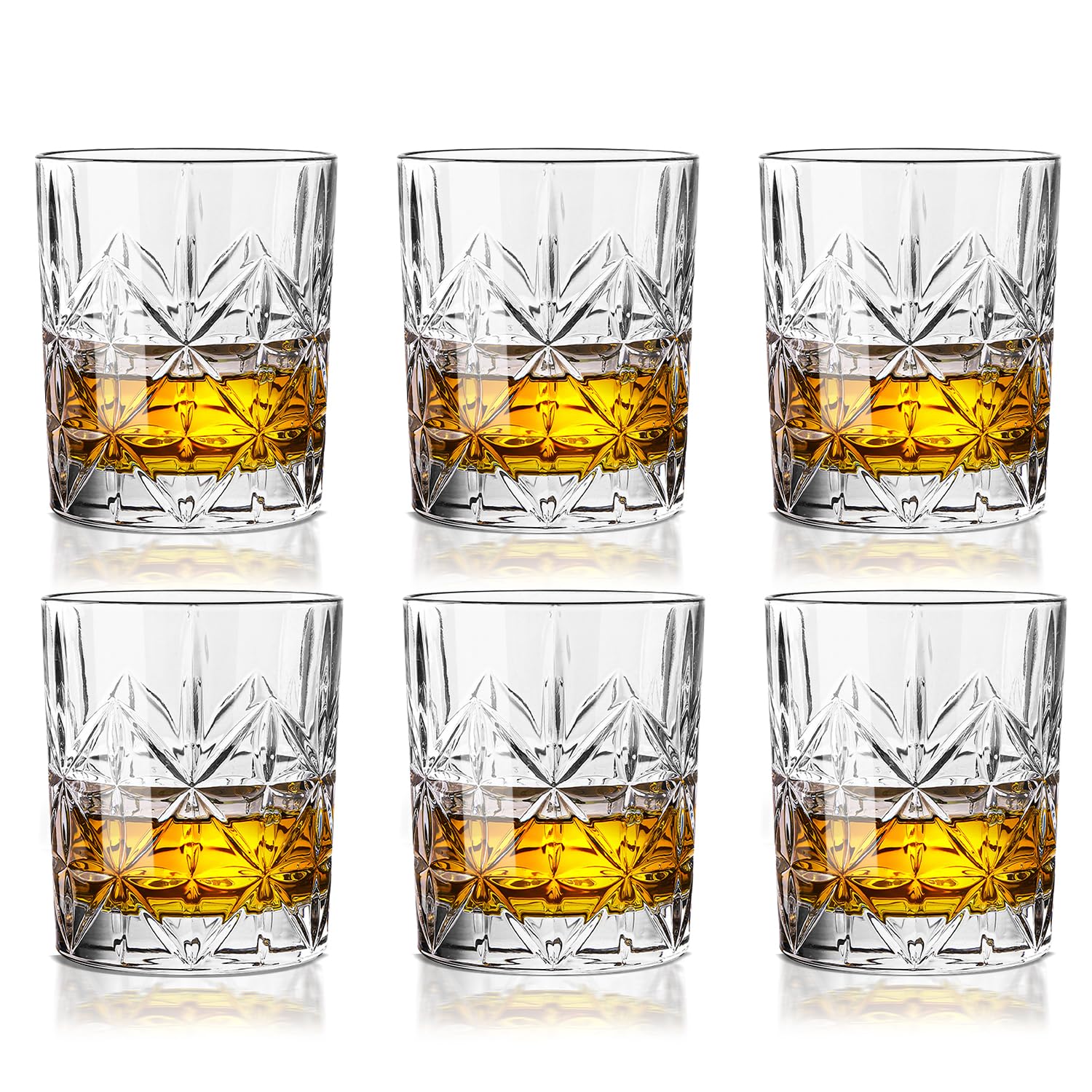Whiskey Glass, Rock Glass, 10.1 fl oz (300 ml), Set of 6, High Quality Glass, Fashionable, Fine Craft, Dishwasher Safe, Break Resistant, Present for Yourself, Gift for Men, Barware, Wedding Gift : Hom
