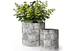 INGOFIN Black and White Ceramic Planters