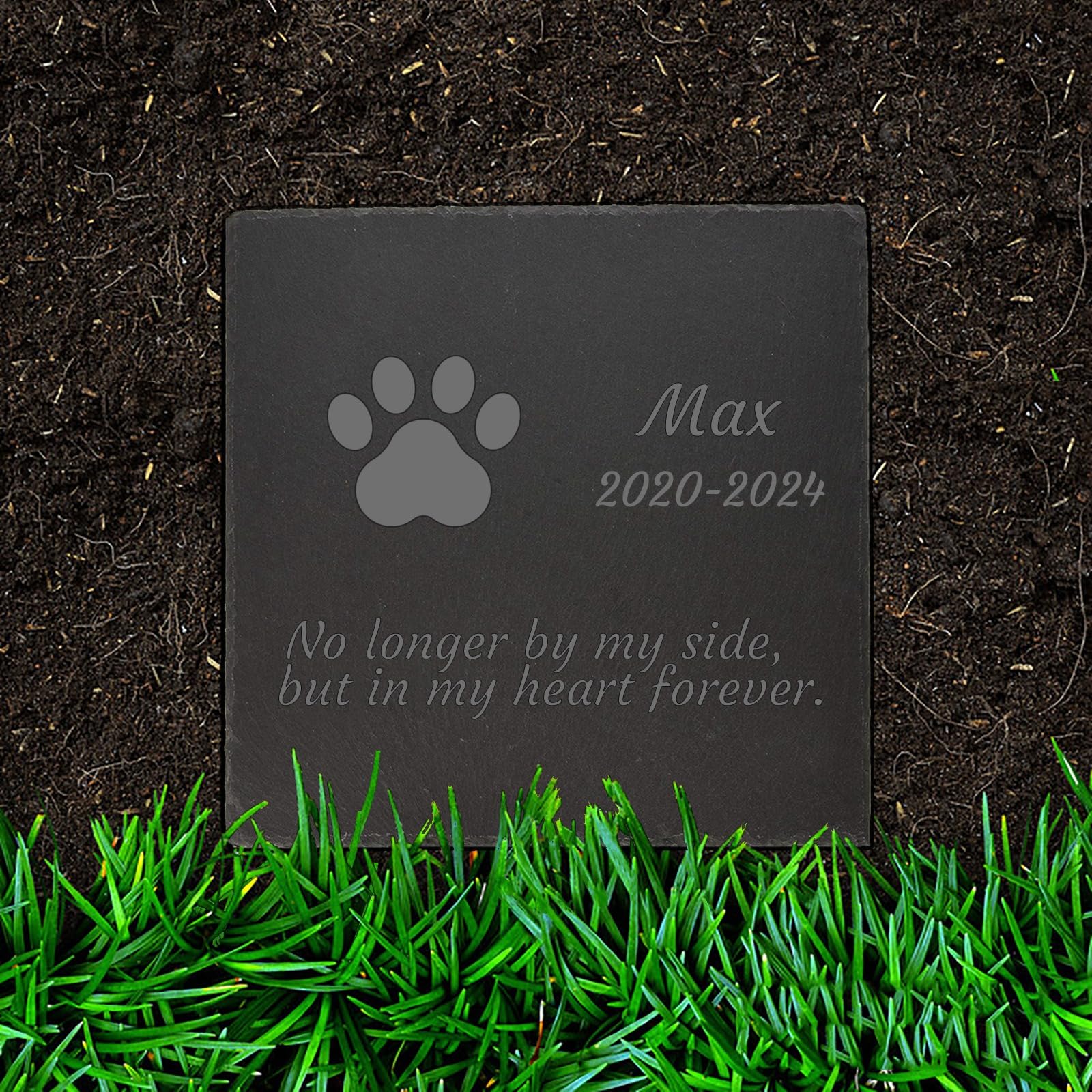 Jodimitty Paw Print Memorial Plaques Pet Grave Stones Personalised Name & Life Span & Message, Memorial Gift Engraved Plaque for Garden Graves Indoor Outdoor Keepsakes, 10cm/15cm/20cm — image 1