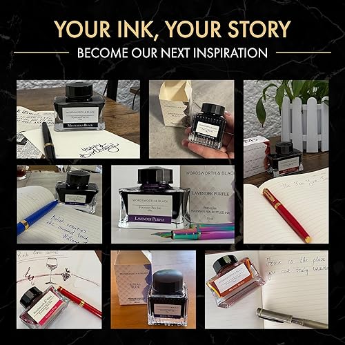 Vista 22 de Wordsworth and Black - Botella de tinta para pluma estilográfica (1.7 fl oz), edición de lujo premium, [morado lavanda] tinta embotellada; botella