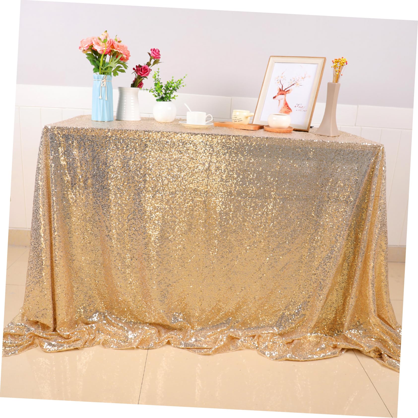 8m Fond Tissu Doré à Paillettes Scintillantes Rideau Doré pour Mariage Nouvel an Noël et Fêtes Dimensions
