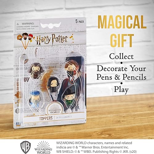 Miniatura 4 de PMI juego de 5adornos de Harry Potter para lápices, juguetes coleccionables de cloruro de polivinilo suave, regalo, figuras para escribir,