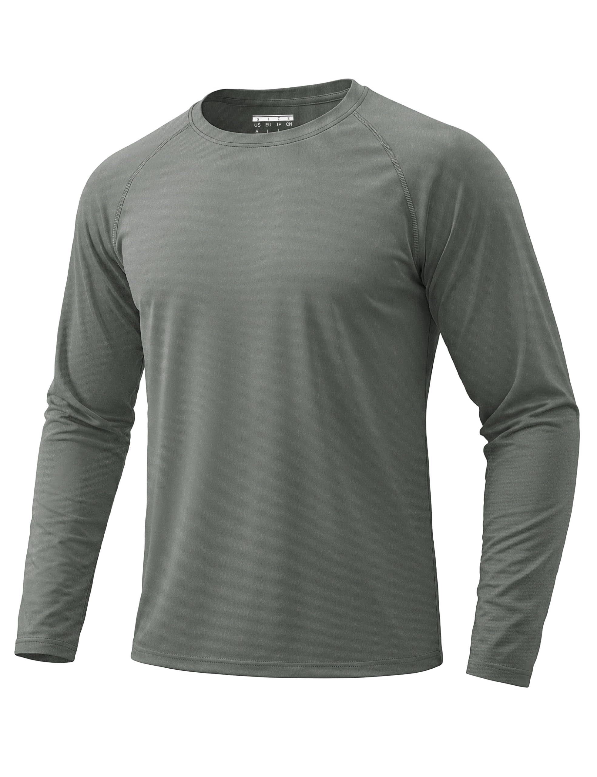 KEFITEVD Men's UPF 50+ Sun Protection Long Sleeve Shirts Swimming Hiking Fishing Shirt UV Quick Dry Rash Guard T-Shirts