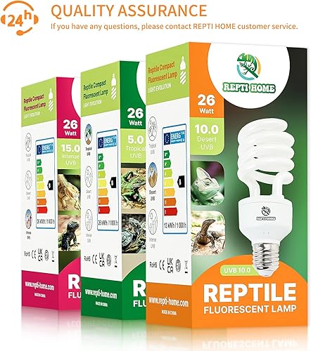 Miniatura 19 de Luz de reptil UVB 10.0, 13 W Desert UVA UVB Bombilla para reptiles, lámpara compacta de terrario del desierto, bombilla UVB reptil para dragón