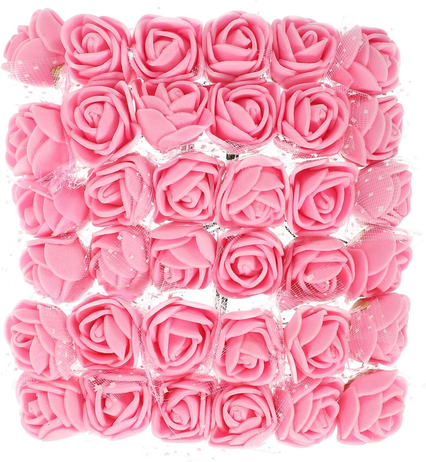 HOMSFOU Pack of 144 Artificial Rose Petal Heads Without Stem Made of Fabric Flower Accessories DIY Wedding Flowers Accessories for Bridal Hair Clips Headbands Dresses Pink