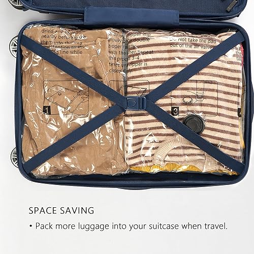 Miniatura 4 de SUOCO 20 bolsas combinadas de almacenamiento al vacío con bomba eléctrica, (4 jumbo4 grande6 medianas6 pequeñas) bolsas de viaje para ropa de viaje,