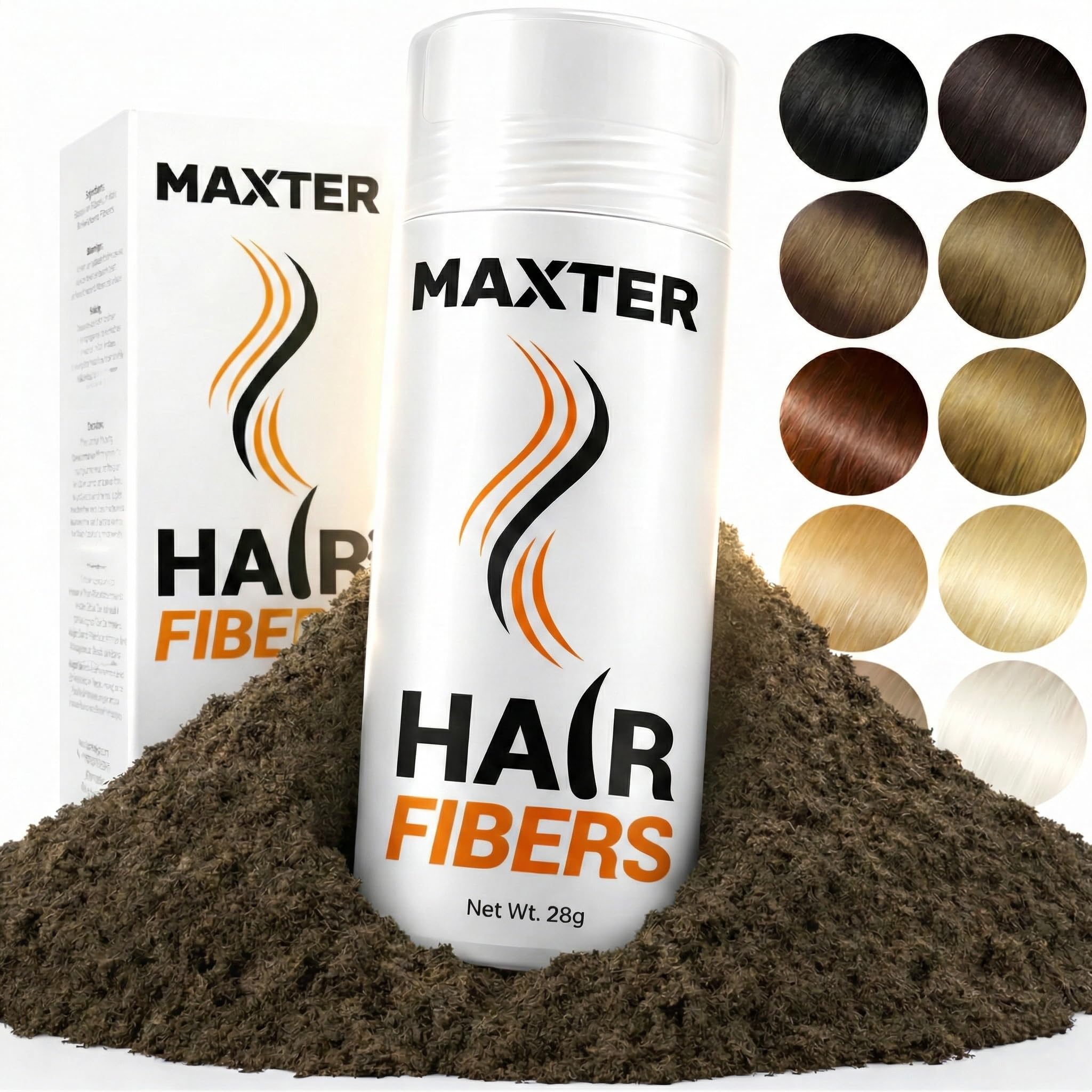 Maxter Microfibras Capilares Castaño Medio 100% Natural para Disimular Calvicie y Alopecia - Fibra Capilar Hombre y Mujer