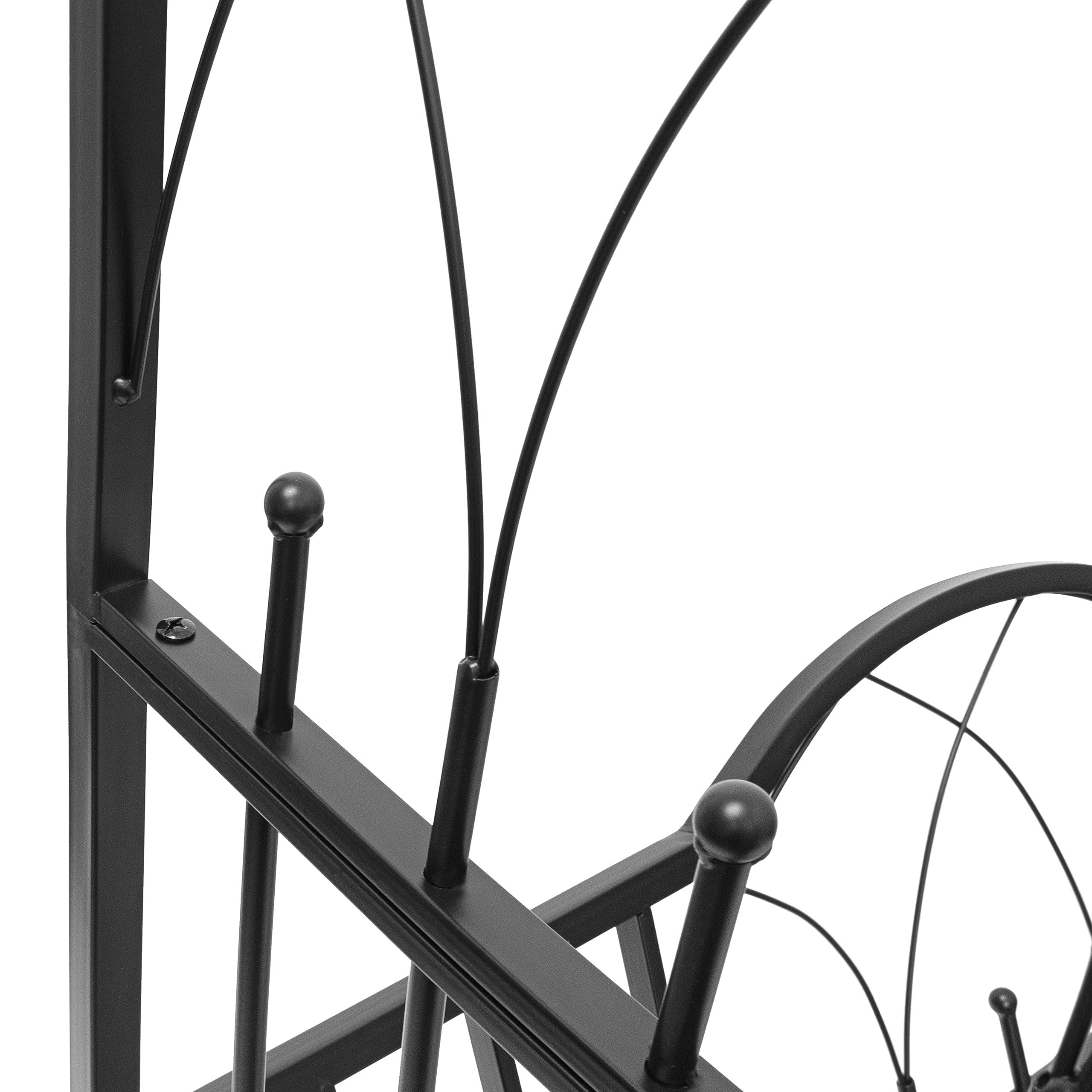 Relaxdays Arco per Rose Rampicanti con Panca, HLP: 203x114,5x59 cm, Resistente alle Intemperie, Design Romantico, Nero