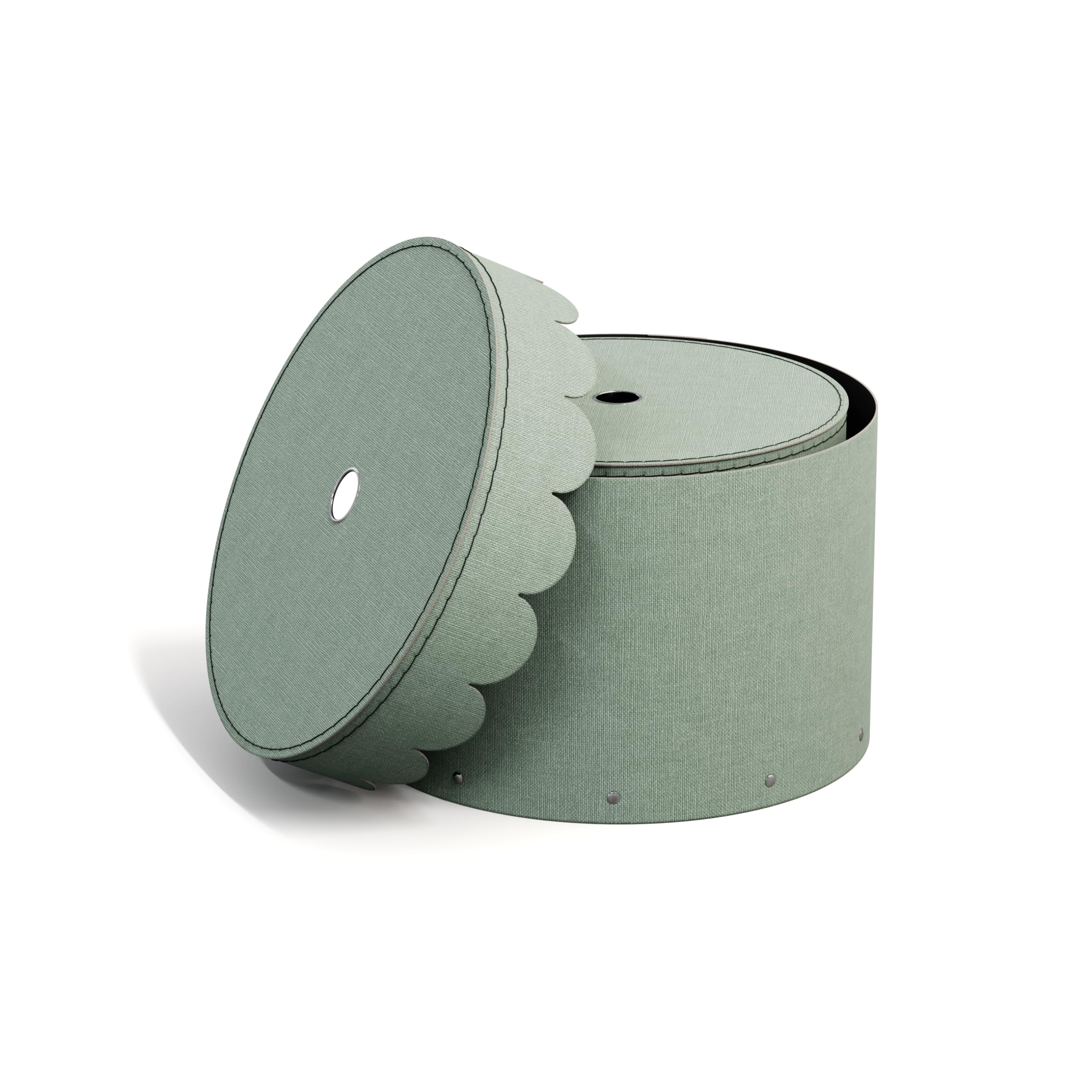 Bigso Box of Sweden WILMA Set di 2 contenitori rotondi con coperchio – Scatola portaoggetti con coperchio per vestiti, giocattoli, ecc. – Scatola rotonda decorativa in fibra e carta effetto lino,