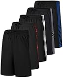 Men’s 5 Pack 9" Mesh Shorts – Athletic Gym&comma; Workout&comma; Basketball&comma; Running&comma; Casual Lounge Activewear Pockets
