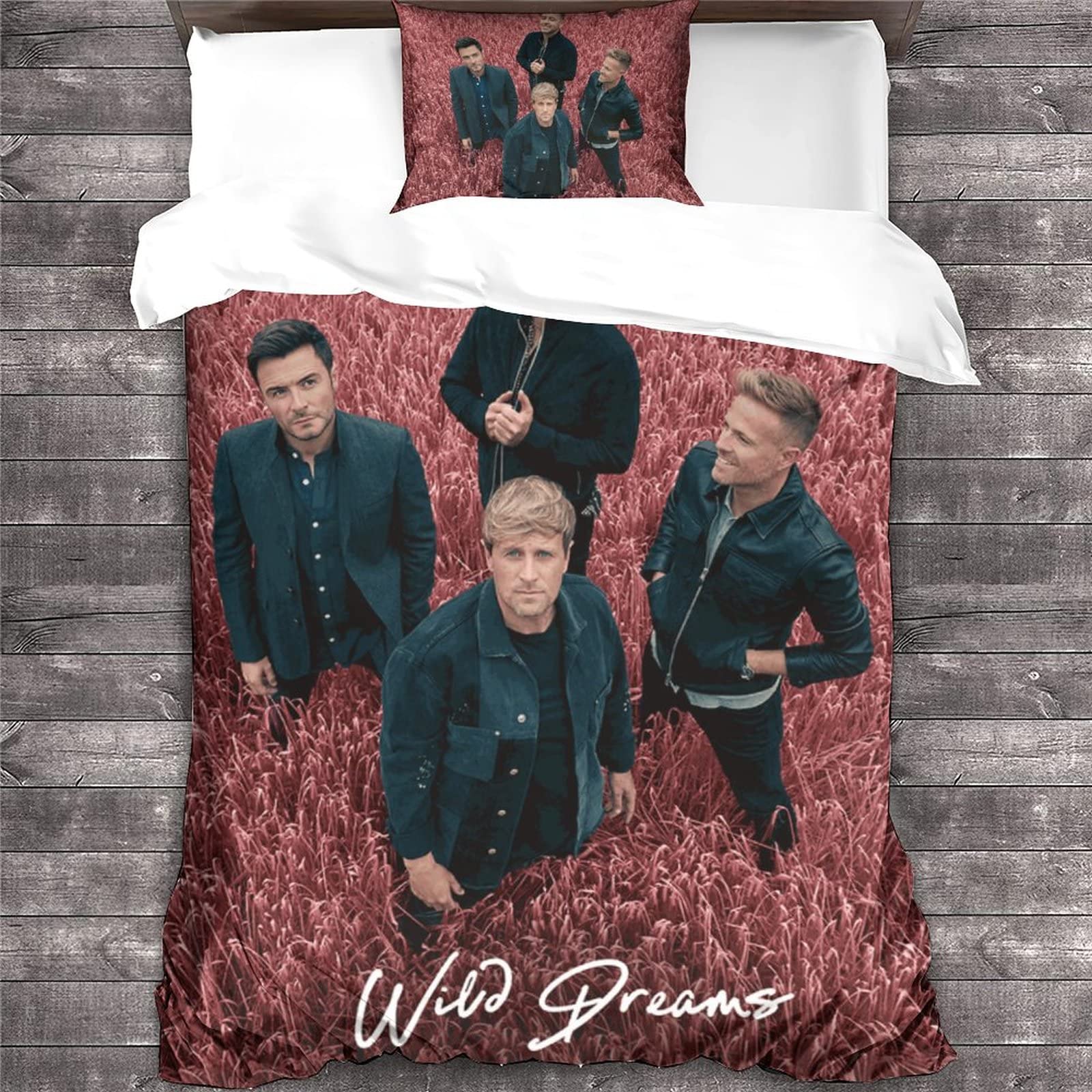 Xyueww Girls Westlife Band-7 Westlife Band Duvet Covers Sets With Pillowcases Textile Decor Bedclothes For Boys With Zipper Closure Soft Microfiber Bedding Set 3Pcs Single（135X200cm）
