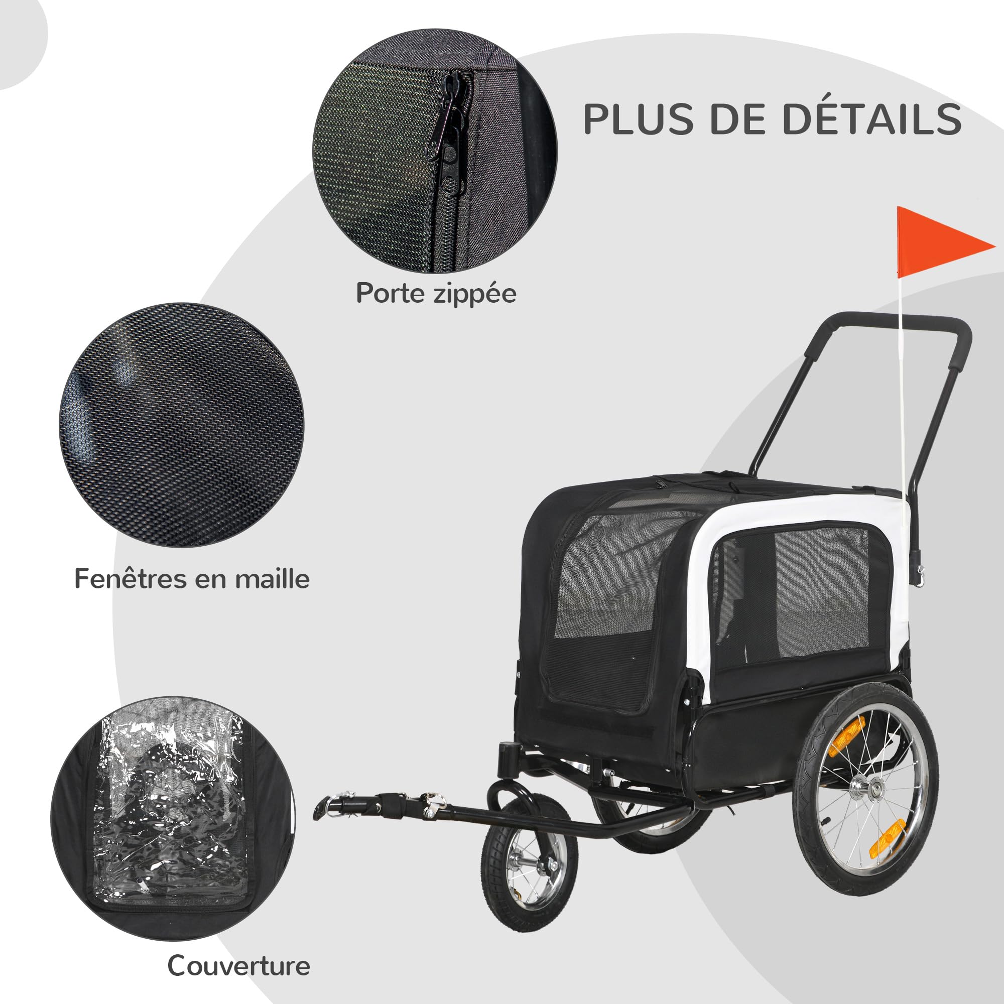 Fietskar Jogger functie Petstro M tot 30 kg Antraciet - Smart for Pets