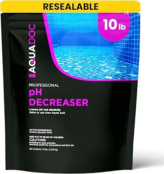 MAV AquaDoc pH Down for Pools - 10lb - Sodium Bisulfate pH Decreaser for Pool & Alkalinity Decreaser - Easy Dissolving Dry Acid Pool Chemicals Made in the USA
