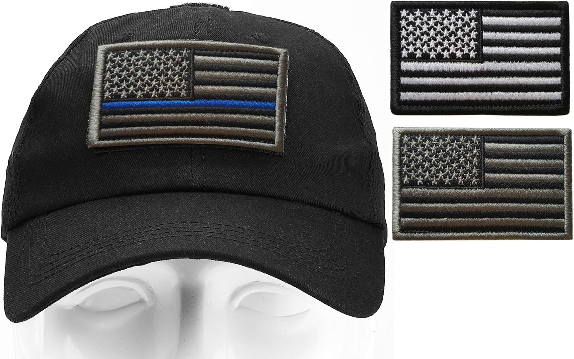 Lightbird Mesh Tactical Hat & 6 Military Patch,Operator OCP Flag Cap Hat