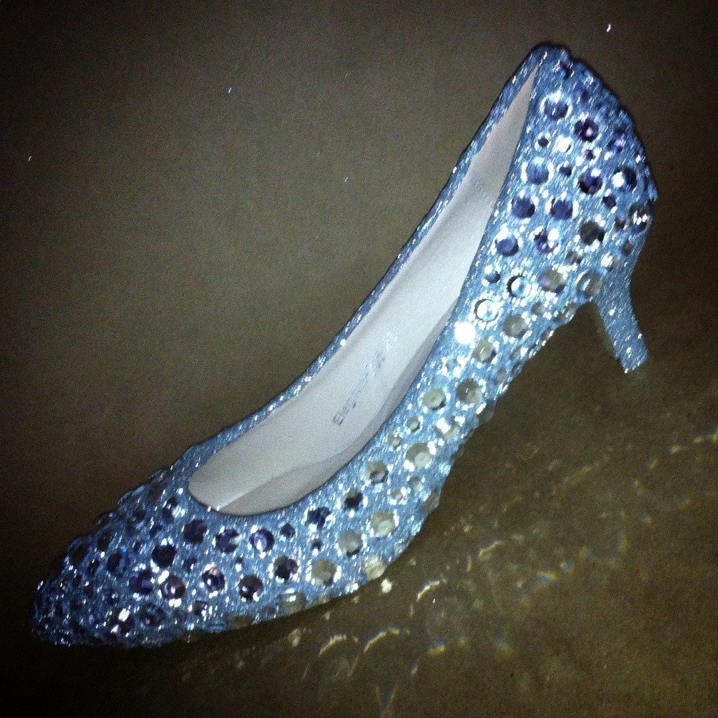 Jeweled and shimmered special occasion heels, completely custom made.