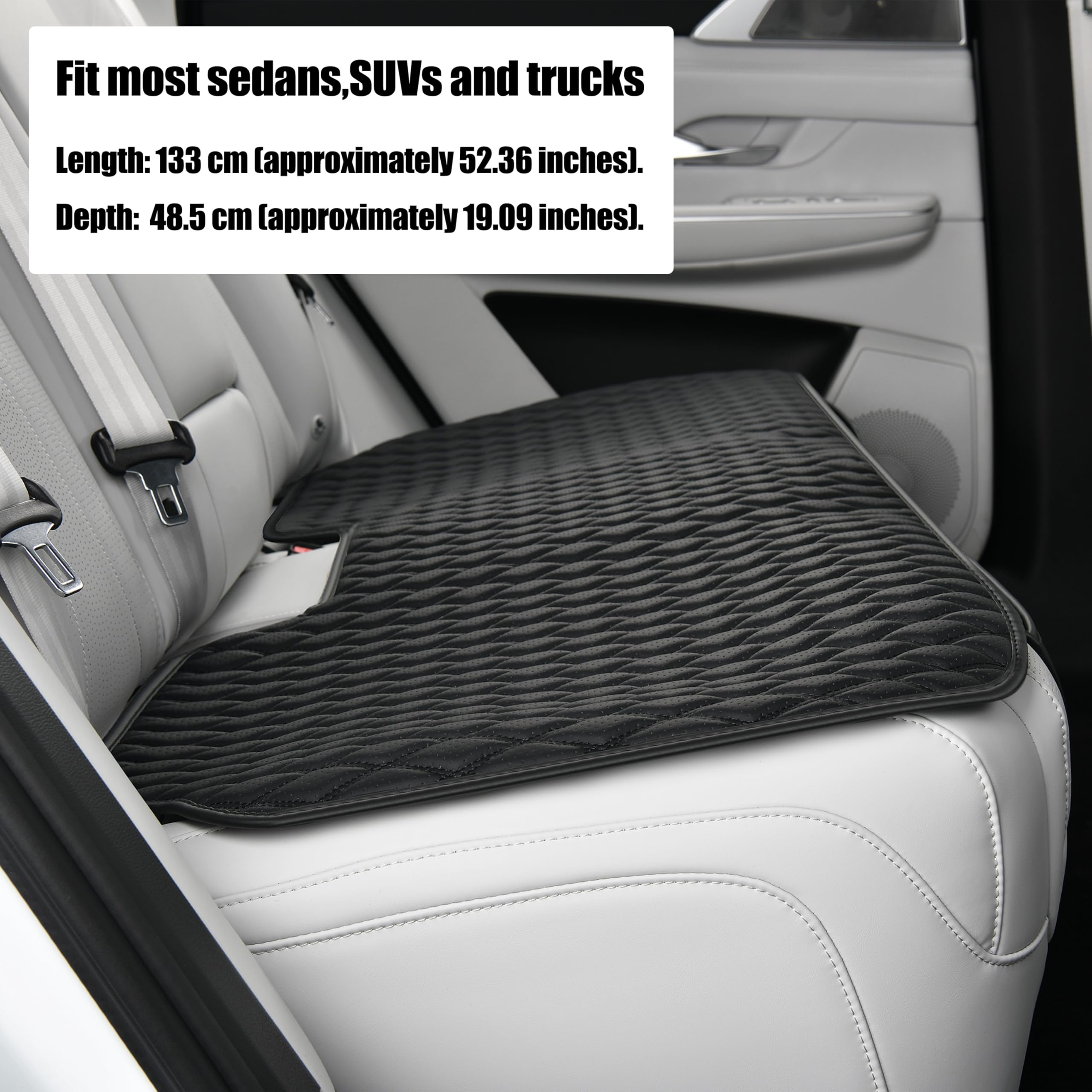 Cubierta de asiento de coche, cojín negro de base de cuero, cubierta universal para vehículos SUV, protector de asiento de coche impermeable y antideslizante (juego completo)