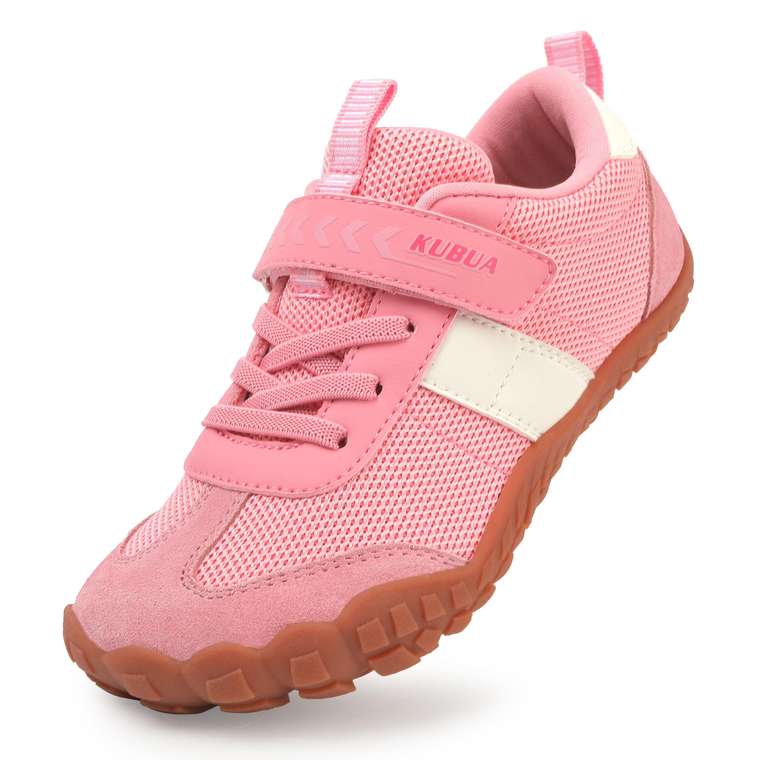 KUBUA Boys Girls Barefoot Sneakers Kids Barefoot Shoes Comfortable Non-Slip Hiking Shoes for Indoor Outdoor Walking Tennis Running Exercise Pink 2.5 Big Kid