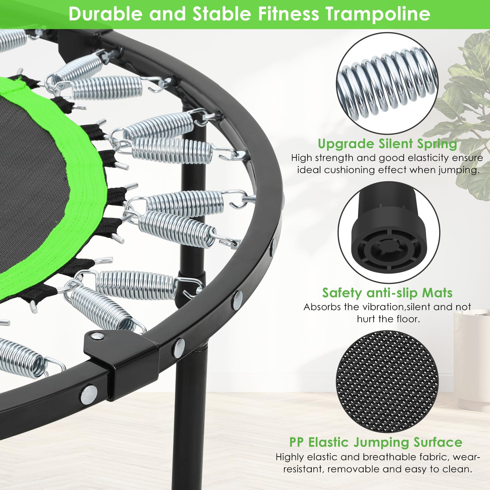 Trampolino Fitness LIFERUN Ø 101 Cm - Pieghevole Per Casa, Adulti E Bambini - Foto 10