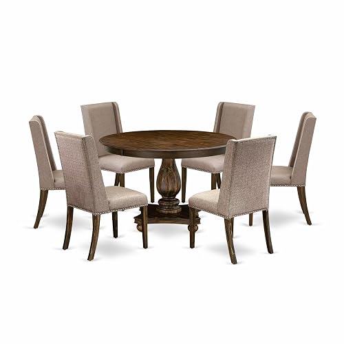 East West Furniture F2FL7-716 7 Piece Dining Table Set Consist