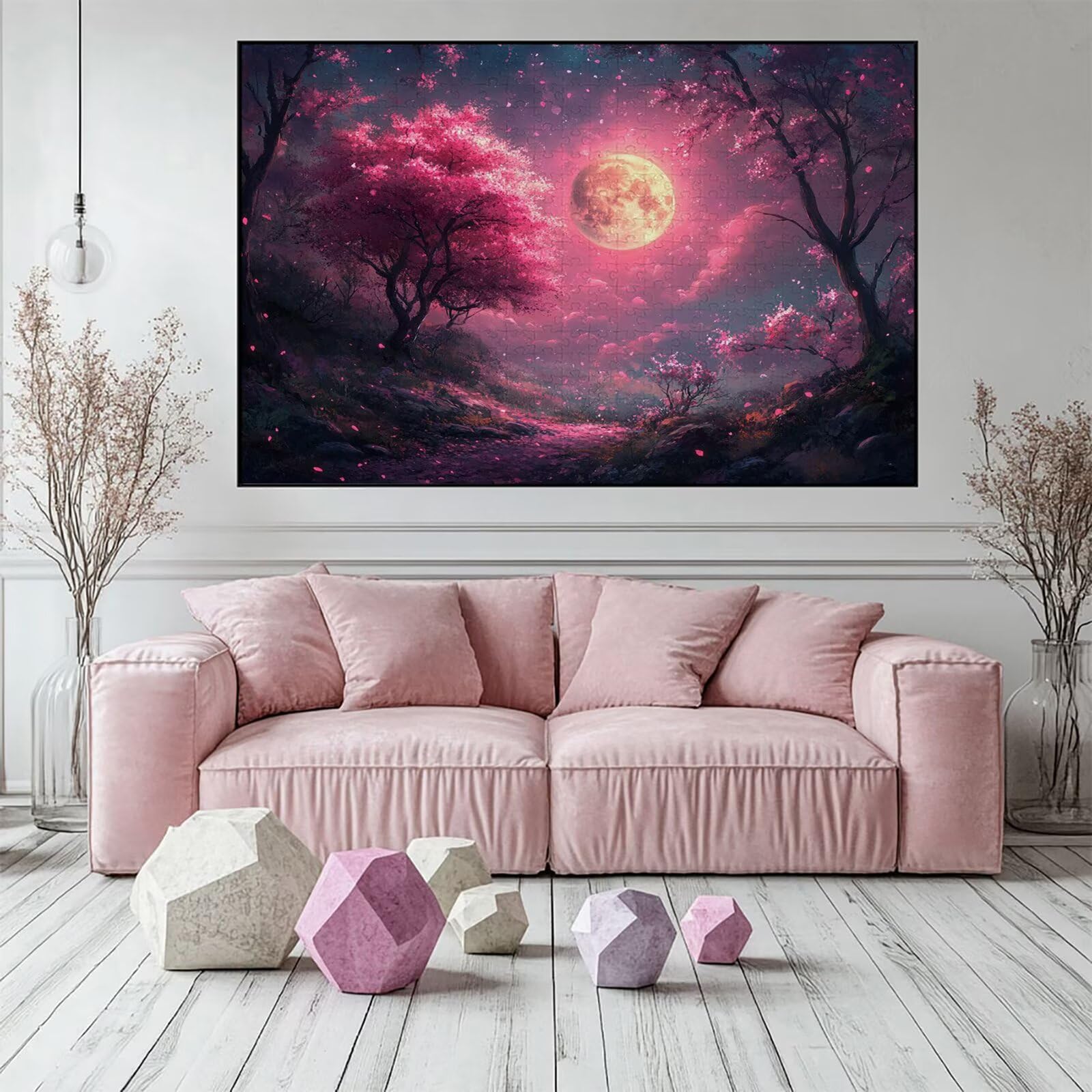Puzzle 4000 elementów księżyc drzewo dla dorosłych 141 x 87 cm unikalne rzemiosło klasyczne 3D drewniana układanka do rodzinnych gier biznesowych, układanka do samodzielnego wykonania nawet do