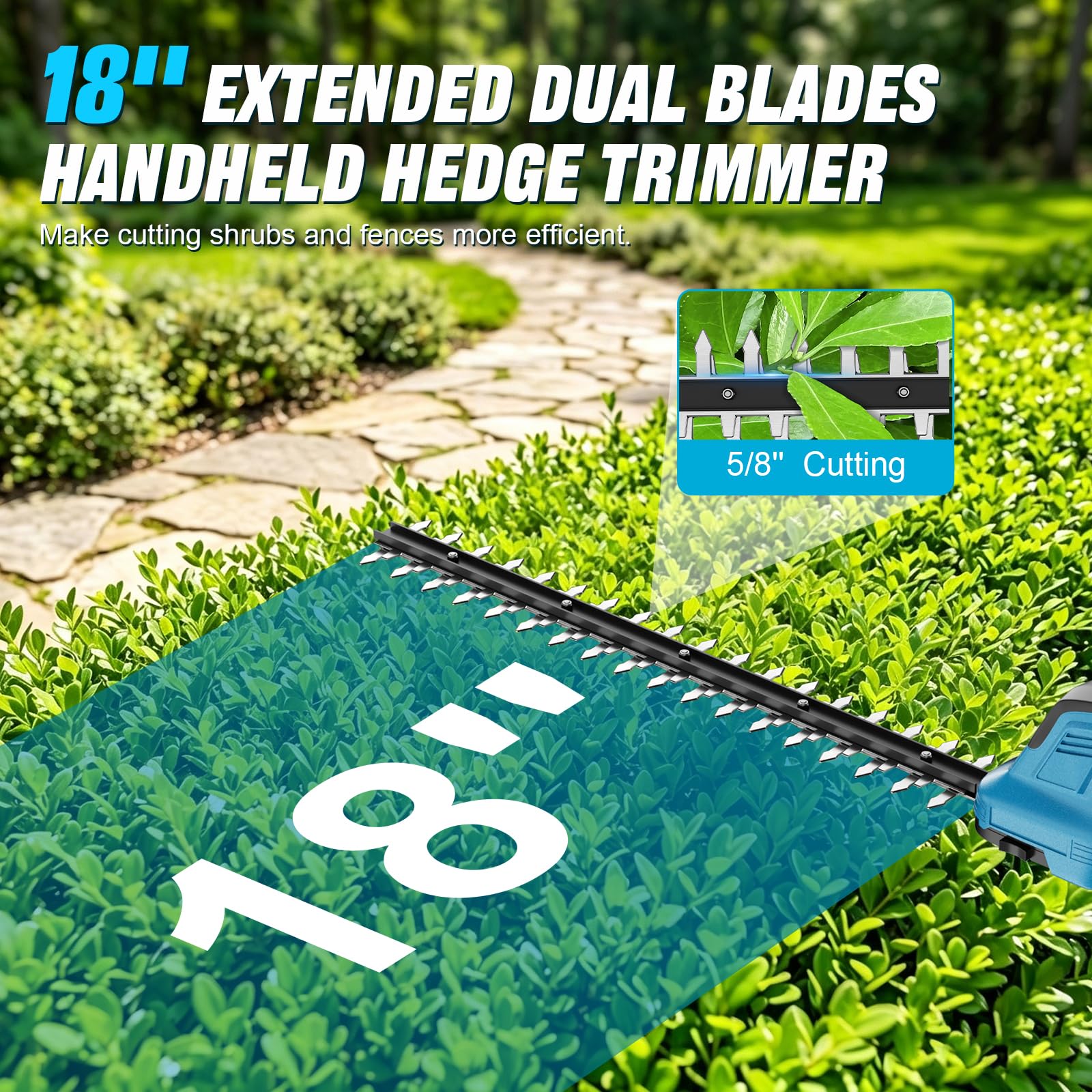Taille Haie Telescopique Batterie sans Fil avec Perche 2 en 1, Élagueuse sur Perche avec Moteur de 550 W 2 Batteries Taille Haies Électrique, Angle Réglable, Idéal Jardin Verger Taille Haie